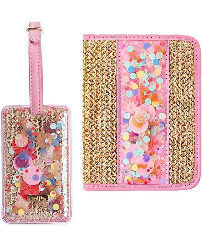 Travel Bundle Women'S Travel Accessory Passport Holder and Luggage Tag, Woven with Faux Leather