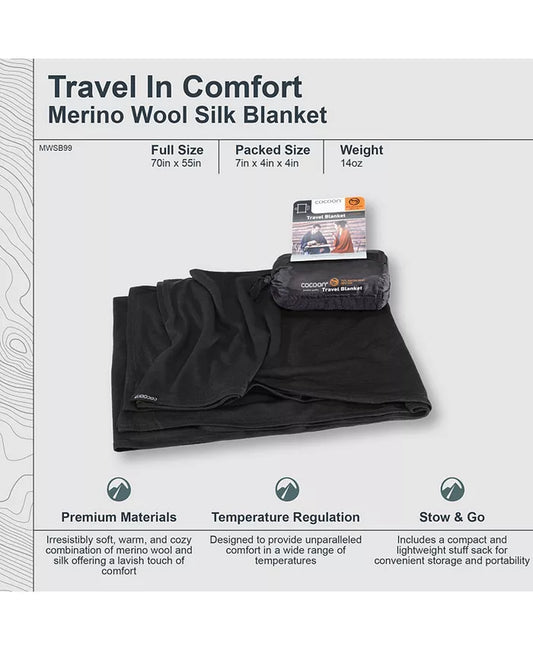 - Premium - Travel Blanket - Merino Wool / Silk