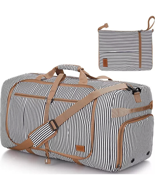 80L Large Duffle Bag for Travel, 26Â Travel Duffel Bag with Shoe Compartment, Foldable Collapsible Overnight Bag Gym Bag Weekender Bags for Men Women, Water & Tear Resistant