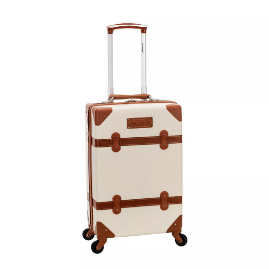 Rockland Stage Coach 20" Hardside Carry on Rolling Trunk - White