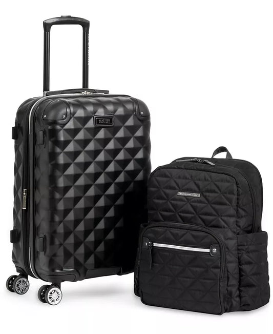 Diamond Tower Lightweight Hardside Expandable Spinner 2Pc 20-Inch Carry on Luggage + Matching 15" Laptop Backpack Set