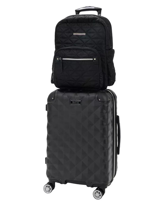 Diamond Tower Lightweight Hardside Expandable Spinner 2Pc 20-Inch Carry on Luggage + Matching 15" Laptop Backpack Set